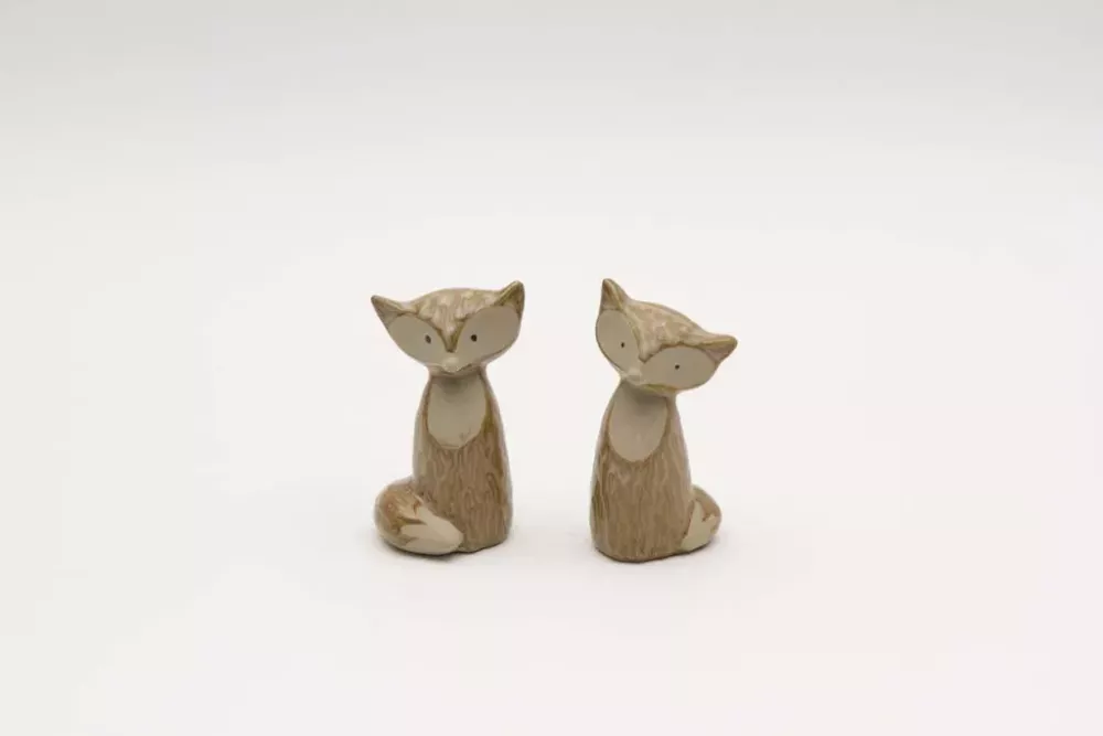 Deko Fuchs Figuren Set in Beige – moderne Tierfiguren jetzt kaufen