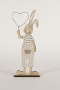 Hase aus Holz mit Herz beige