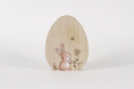 Ei aus Holz mit Hase - natur